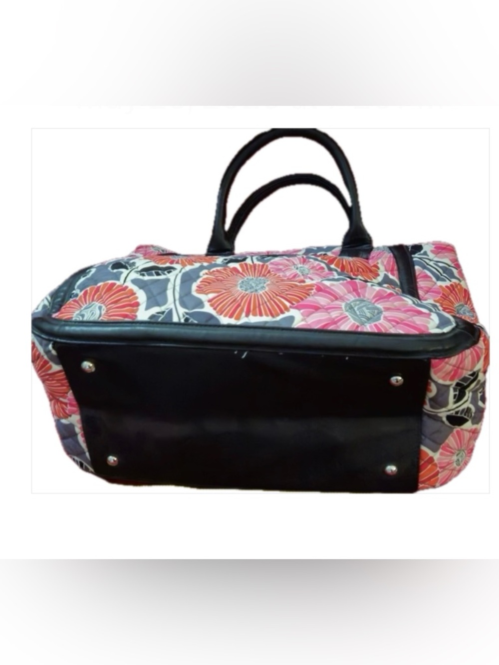 NWT!! Vera Bradley Large Trapeze Tote in Cheery Blossoms (RETIRED) BRAND NEW - Picture 4 of 11